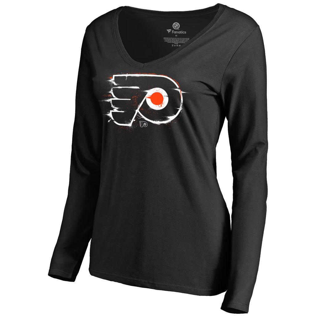 Black Philadelphia Flyers V-Neck Long Sleeve T-Shirt M1294