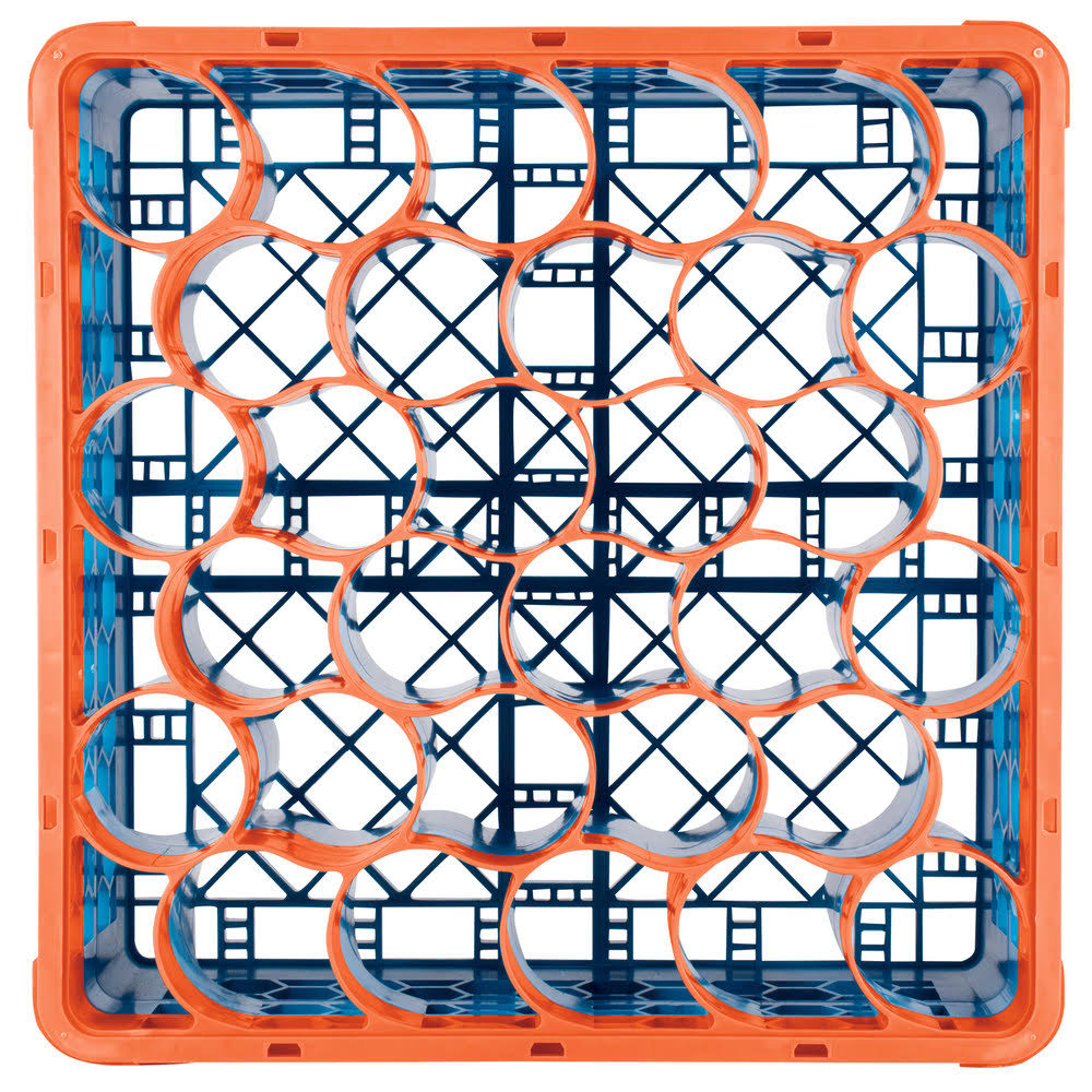 Orange Color-Coded Glass Rack with 5 Extenders A615439