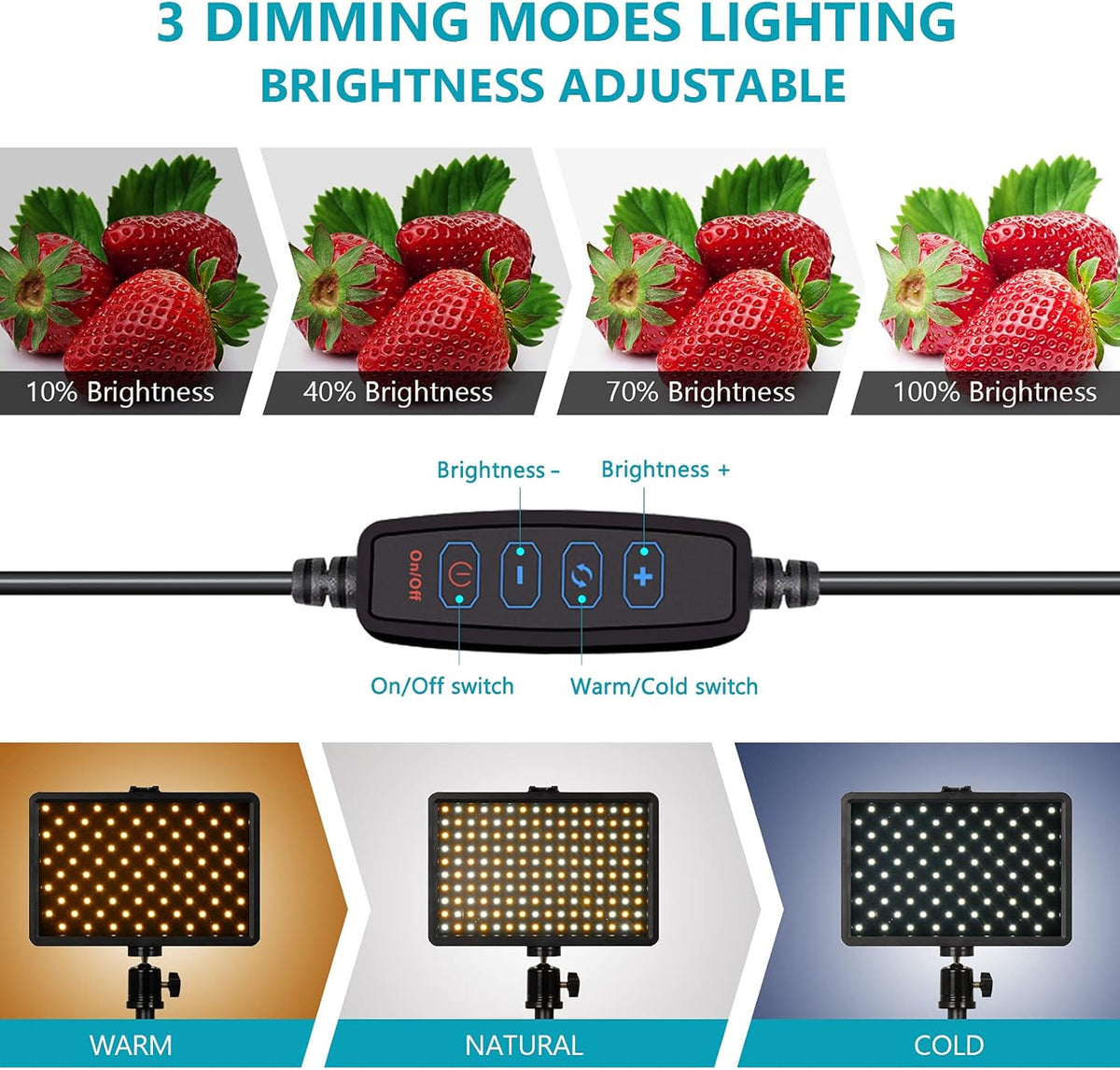 2 Pack LED Video Light Panel with Adjustable Tripod Stand and 4 Color Filters W2899