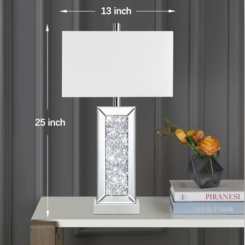 White Fabric Shade Table Lamp Set of 2 V209