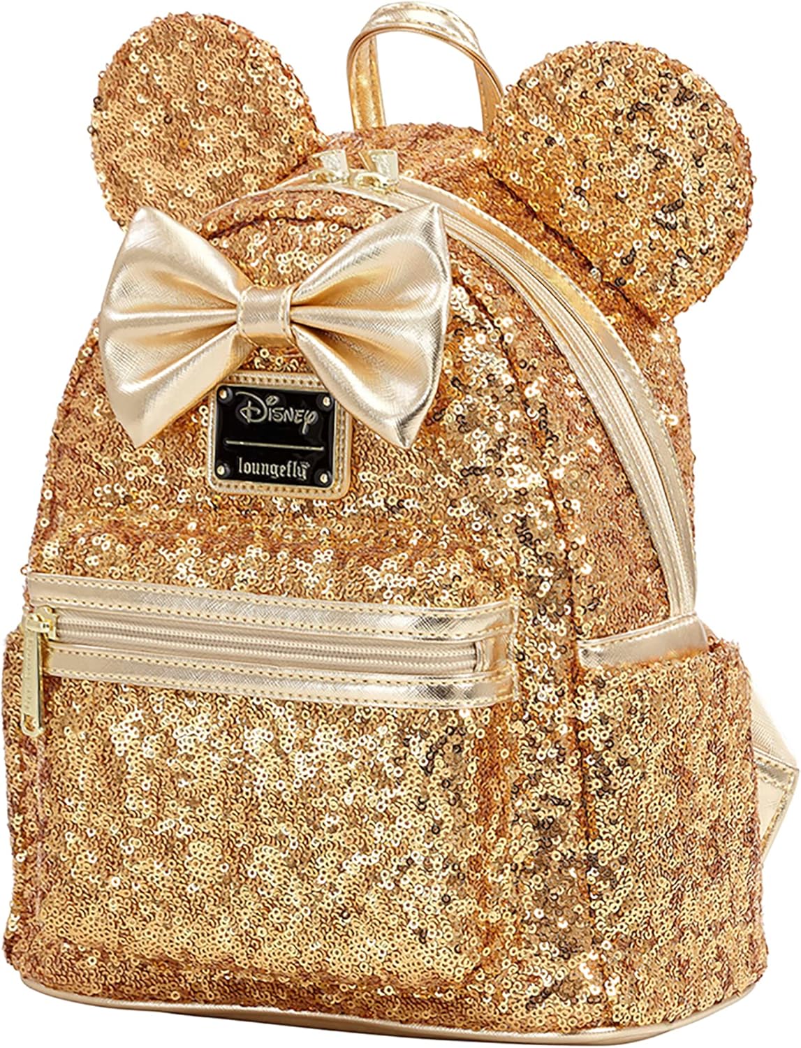 Disney Yellow Gold Sequin Minnie Mini Backpack I993