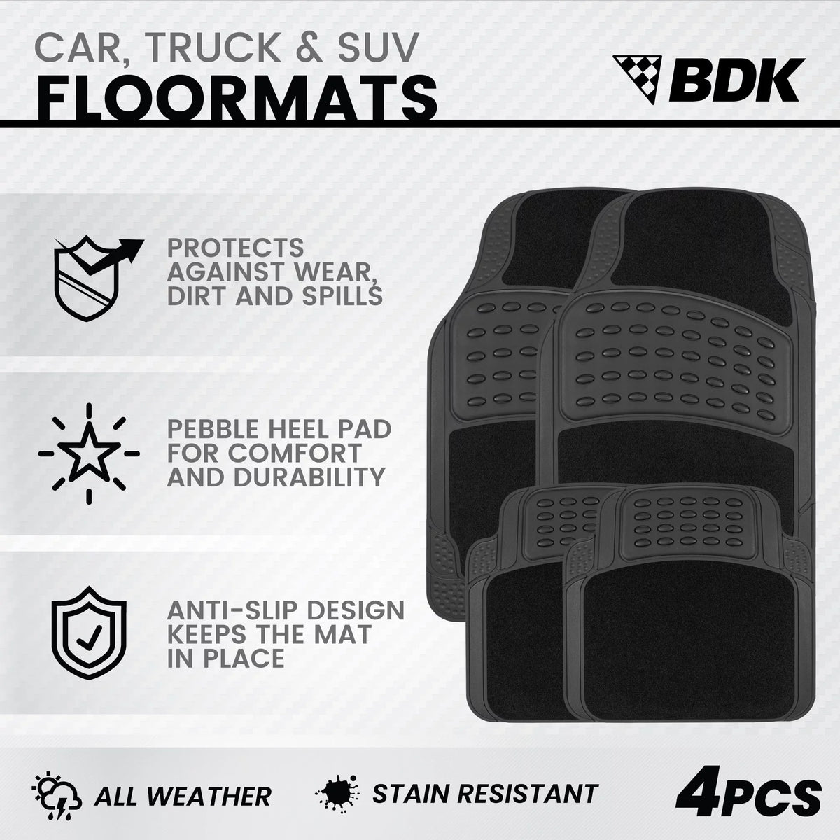 Universal Rubber & Carpet Floor Mats Set B205780