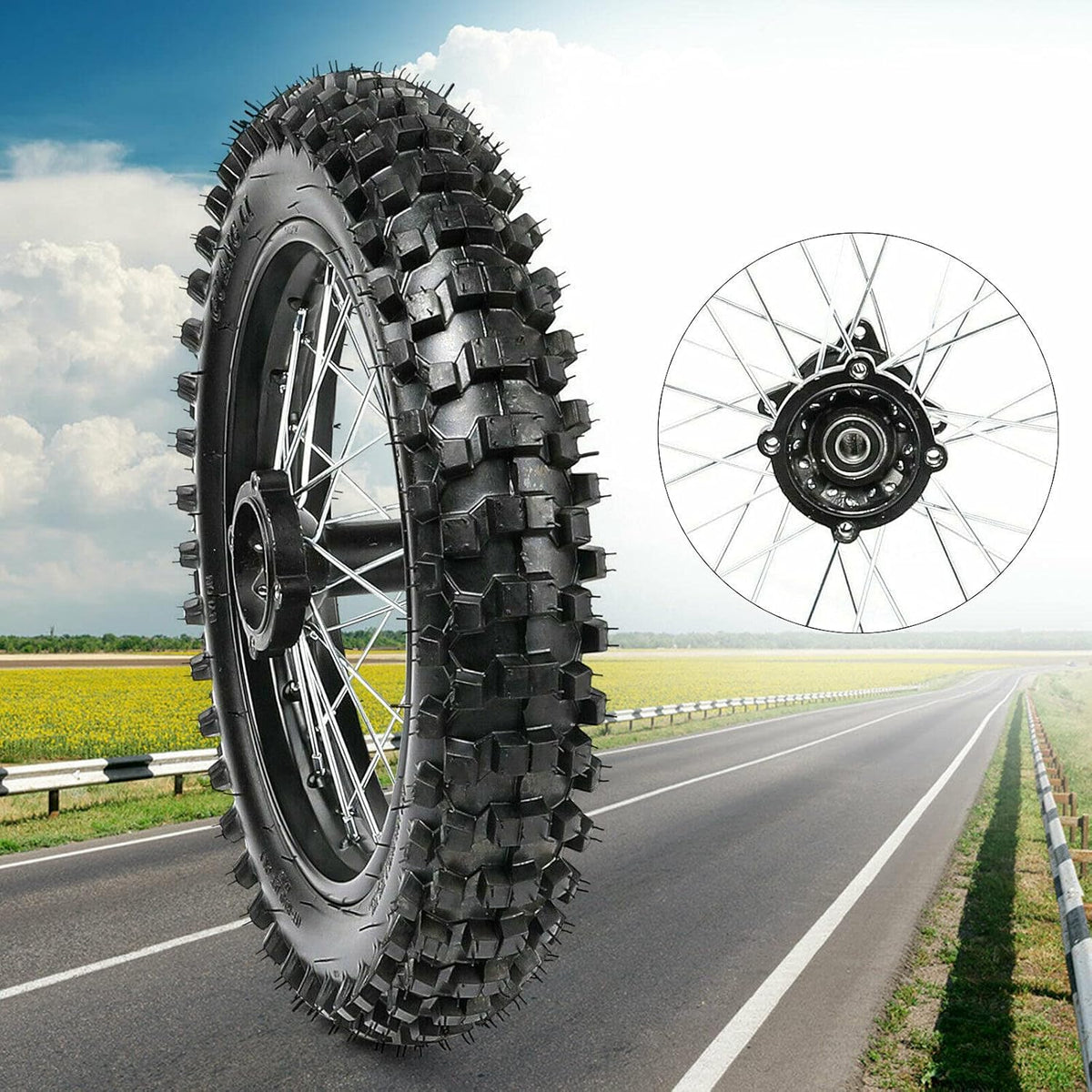 Rear Wheel Rim 90/100-14" Tire 125cc 140cc 150cc 160 Pit Dirt Bike Scooter 15mm Hole M9245