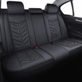 Front Pair Black+Red Faux Leather Car Seat Covers X512146