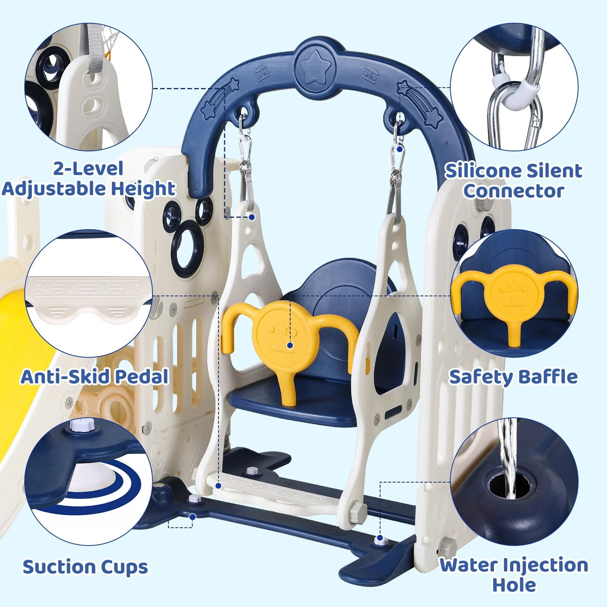 5 in 1 Toddler Swing and Slide Set A492