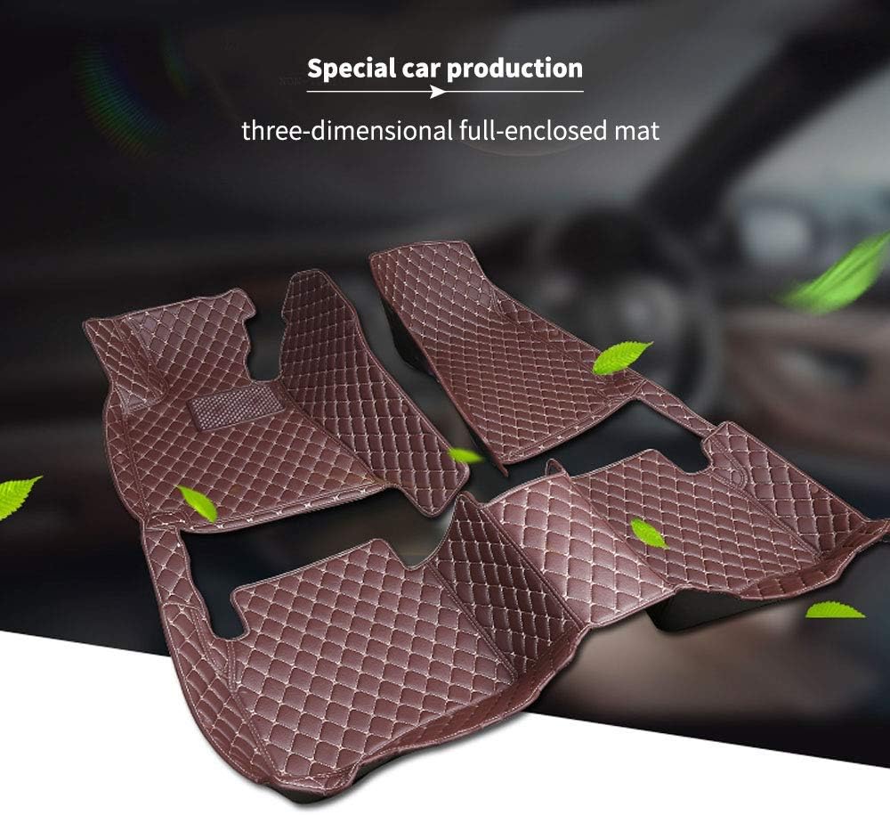 Black with Beige Stitching XPE Leather Car Floor Mats G644804