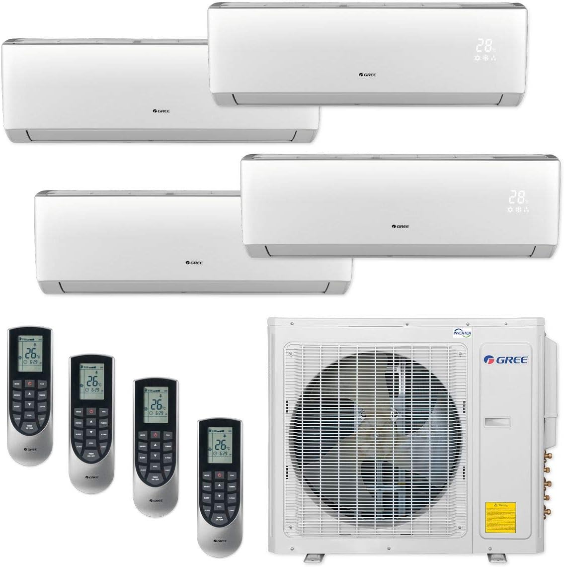 30,000 BTU Quad-Zone Mini Split Air Conditioner Heat Pump S302