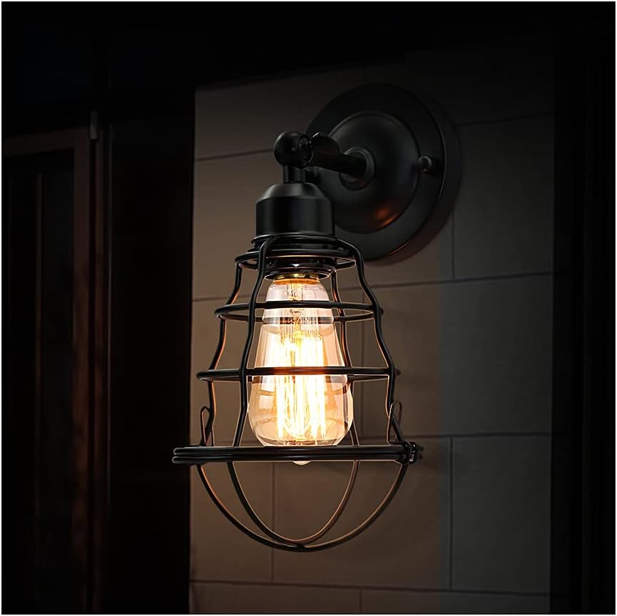 Black Wire Cage Wall Sconce 2pack O99370