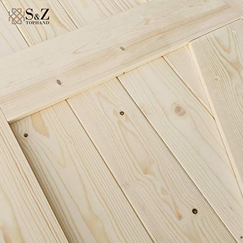 Unfinished Knotty Barn Door with Sliding Door Hardware Kit P706