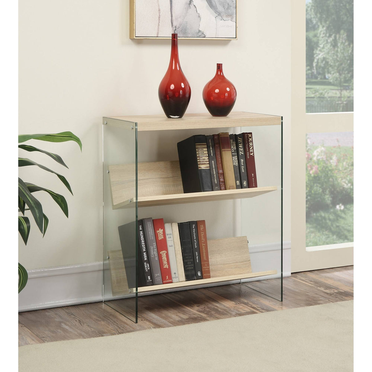 Glass/Wood Bookcase R6303