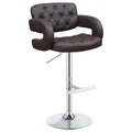 Adjustable Bar Stool Chrome and Brown D8420