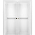 Sliding French Double Pocket Doors 36 x 84 inches White MDF O45699