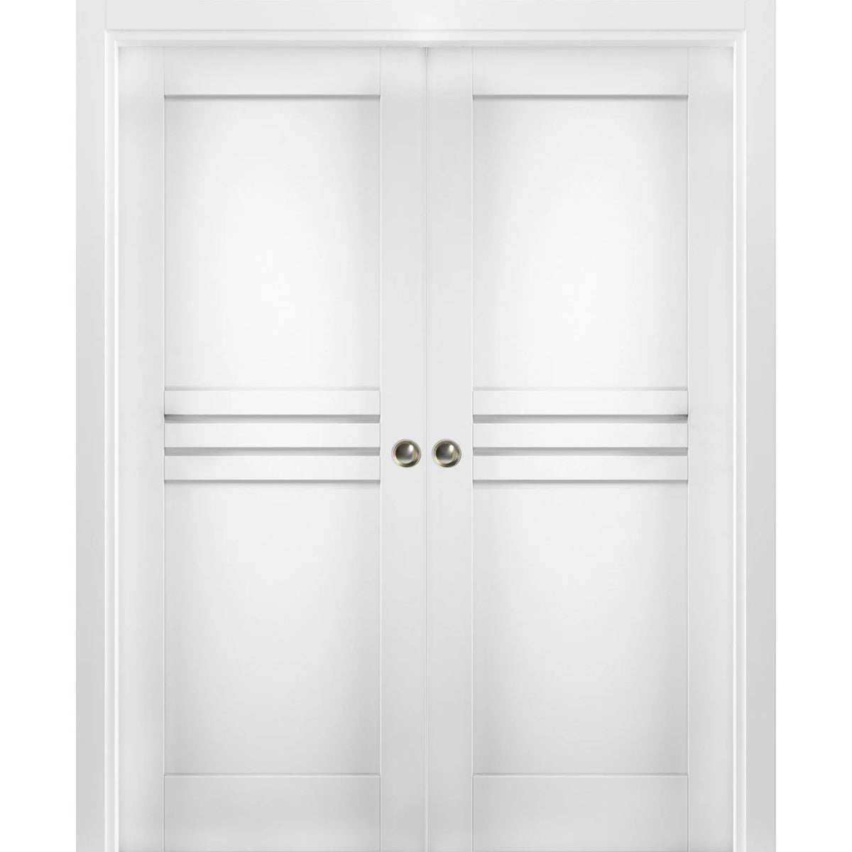 Sliding French Double Pocket Doors 36 x 84 inches White MDF O45699