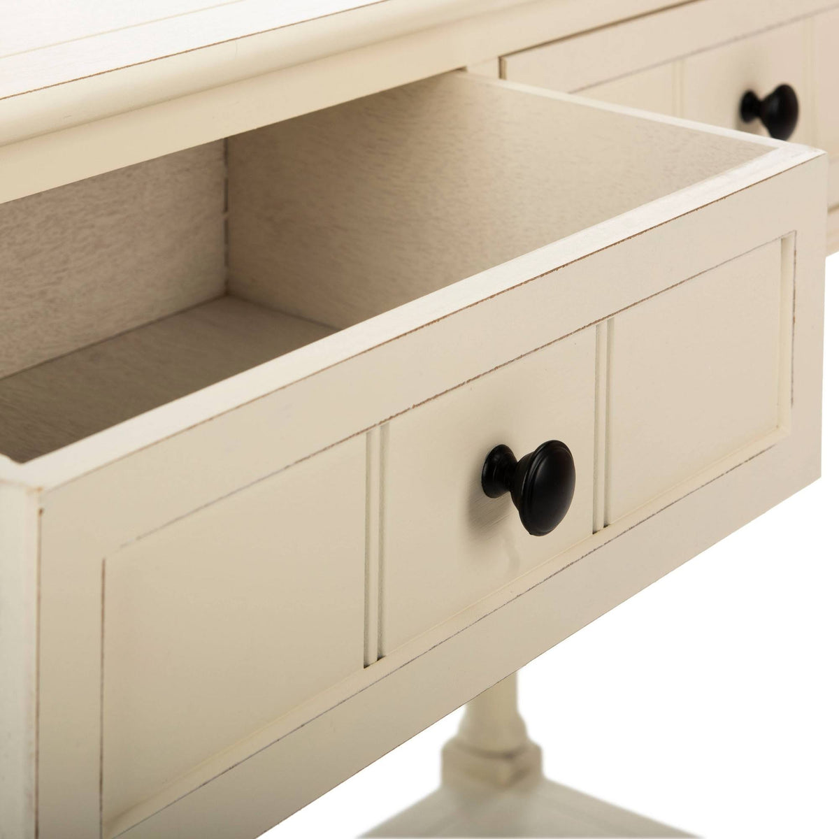 2 Drawer Distressed Cream Console T342