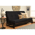 Vintage Futon Frame with Suede Black Mattress E7176