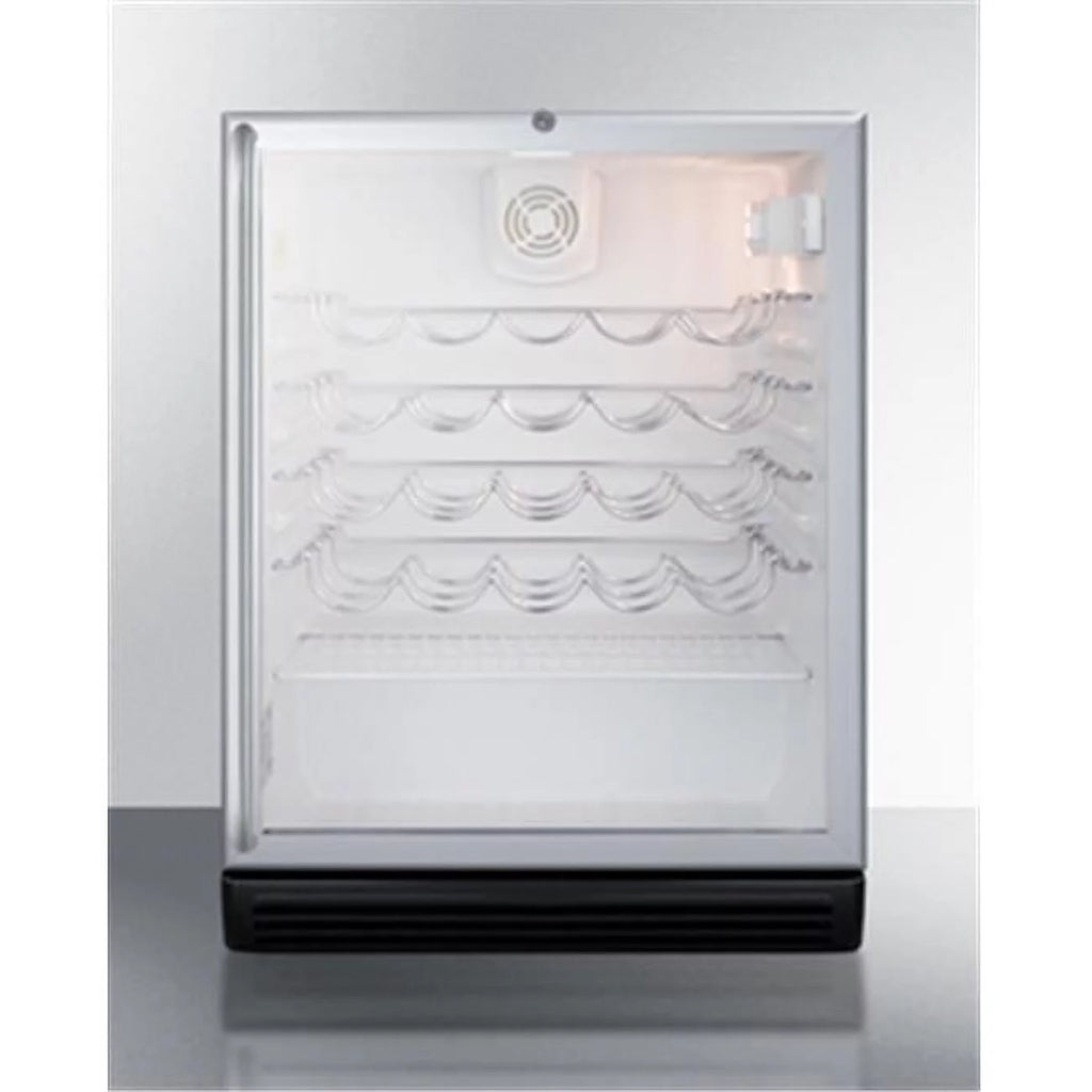 Black wine cellar with glass door Z266139