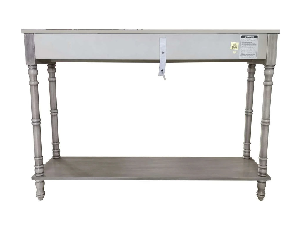 Washed Oak 2 Drawer Console Table with Shelf F460419