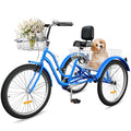 24 & 26 Inch 3-Wheel Adult Tricycle with Front and Rear Baskets N14110