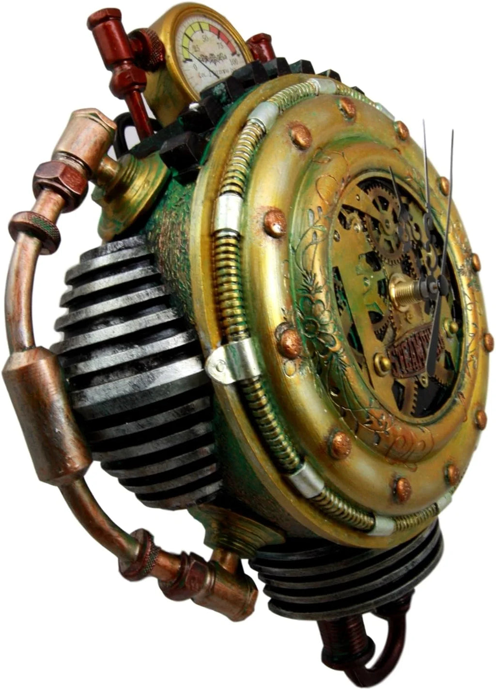 Steampunk Decorative Wall Clock Figurine 11" H I300