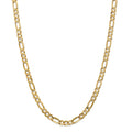 14kt Yellow Gold 6mm Open Figaro Chain 18 inch Lobster Clasp V7804