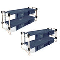 Navy Blue 2 Pack Double Cot with Organizers A729