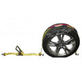 2 in. x 10 ft. Car Tie Downs with Swivel Hooks, Ratchet Buckle & Tire Grip - Yellow, 8 Piece X2400