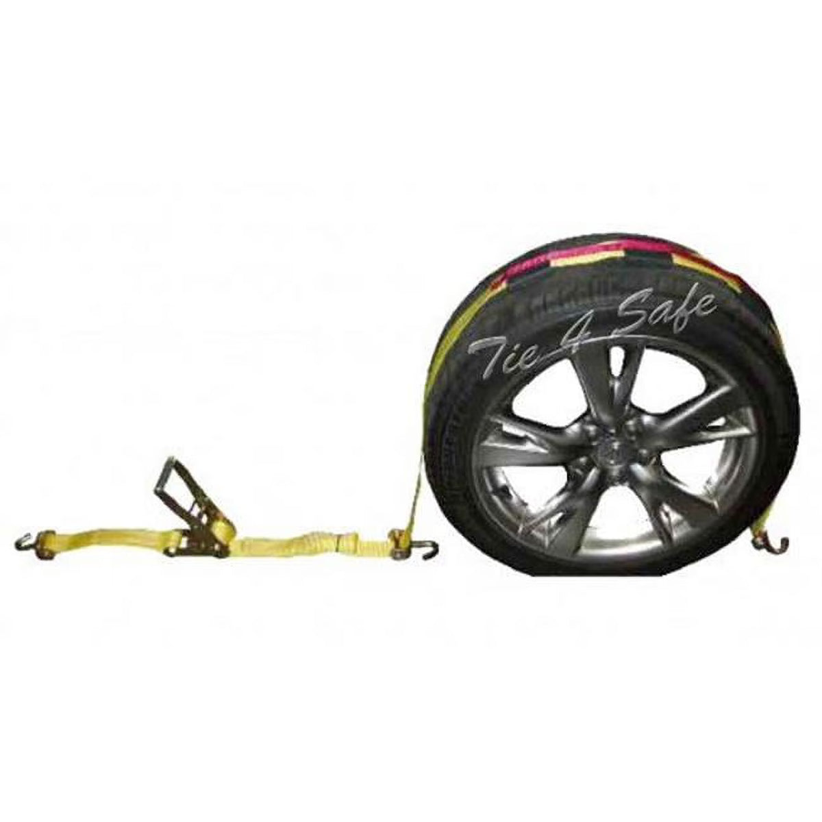2 in. x 10 ft. Car Tie Downs with Swivel Hooks, Ratchet Buckle & Tire Grip - Yellow, 8 Piece X2400