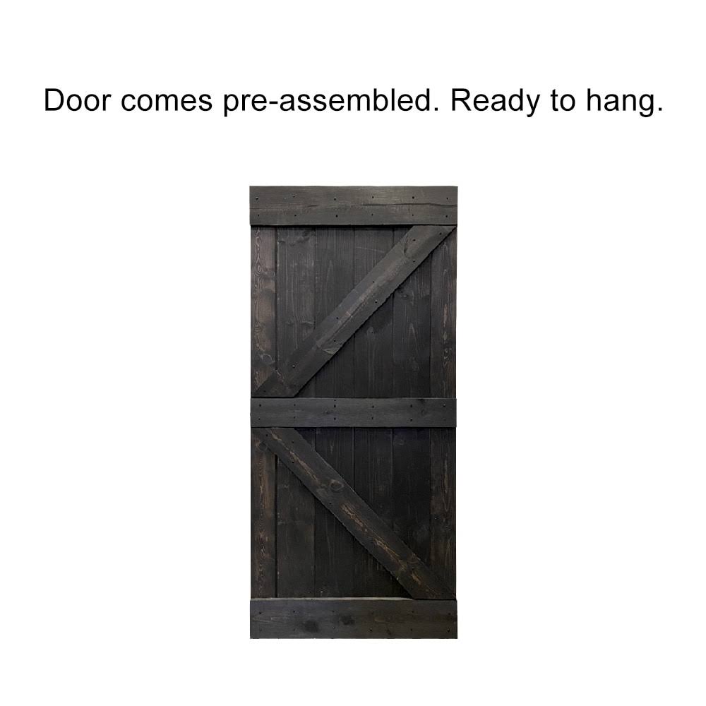 Red Walnut Stained Solid Pine Wood Interior Sliding Barn Door Slab M80005