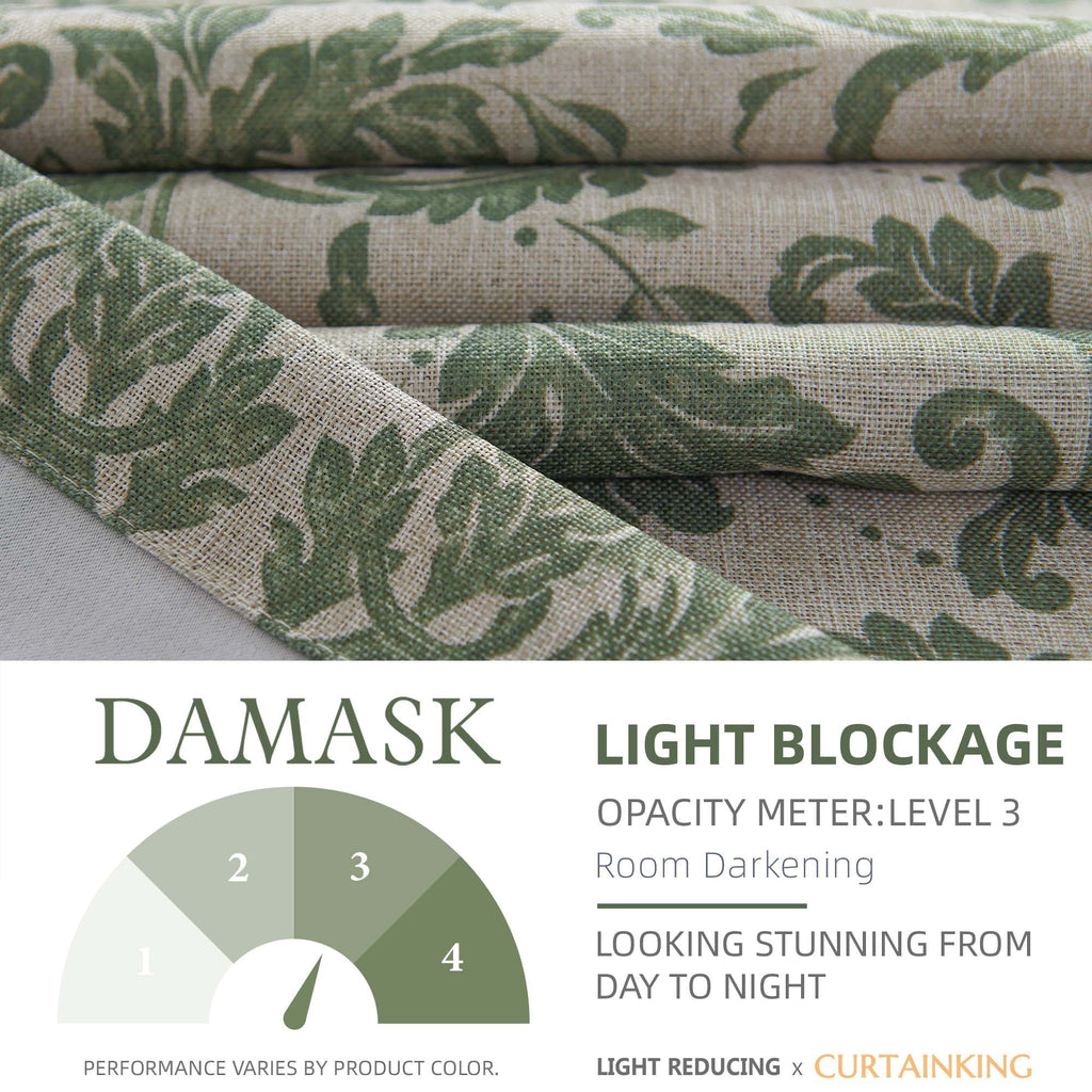 84 inches Greyish Beige Faux Linen Room Darkening Curtains 2 Panels L486