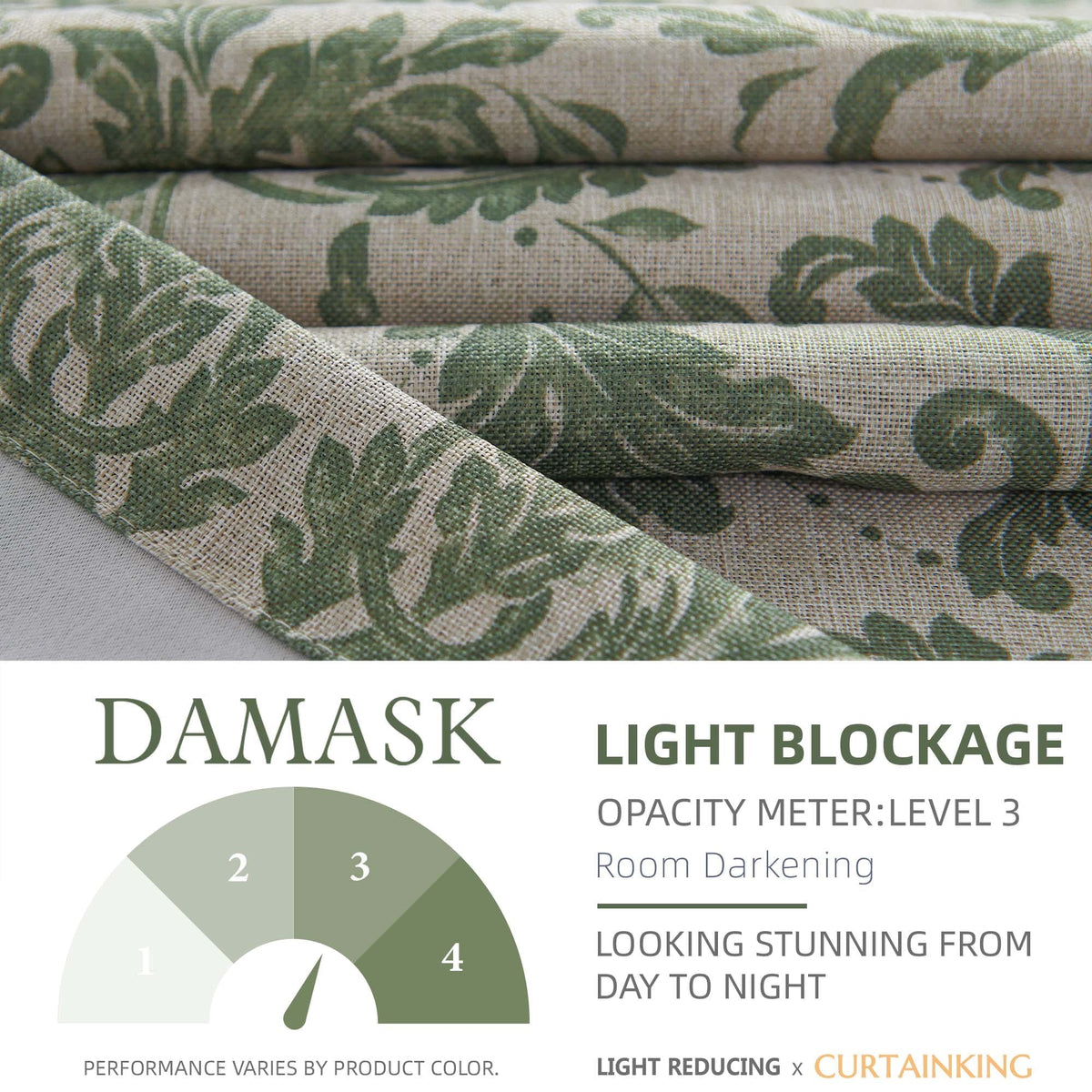 84 inches Greyish Beige Faux Linen Room Darkening Curtains 2 Panels L486