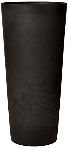 Black Tall Round Planter, 13 by 13 by 28-Inch X967498