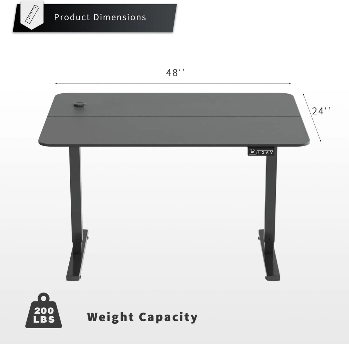 White 40 inch Electric Standing Desk I67966