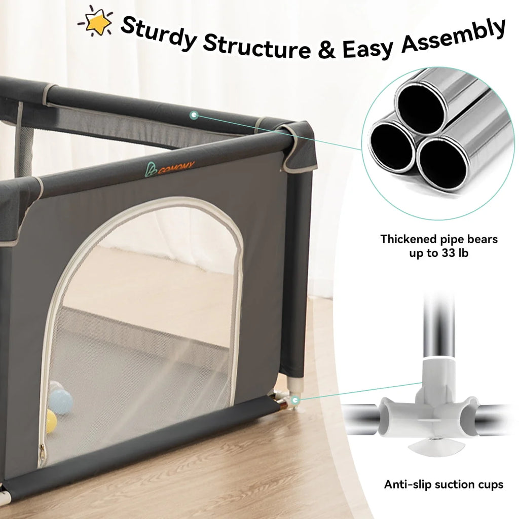 63x63'' Gray Baby Playpen A546809