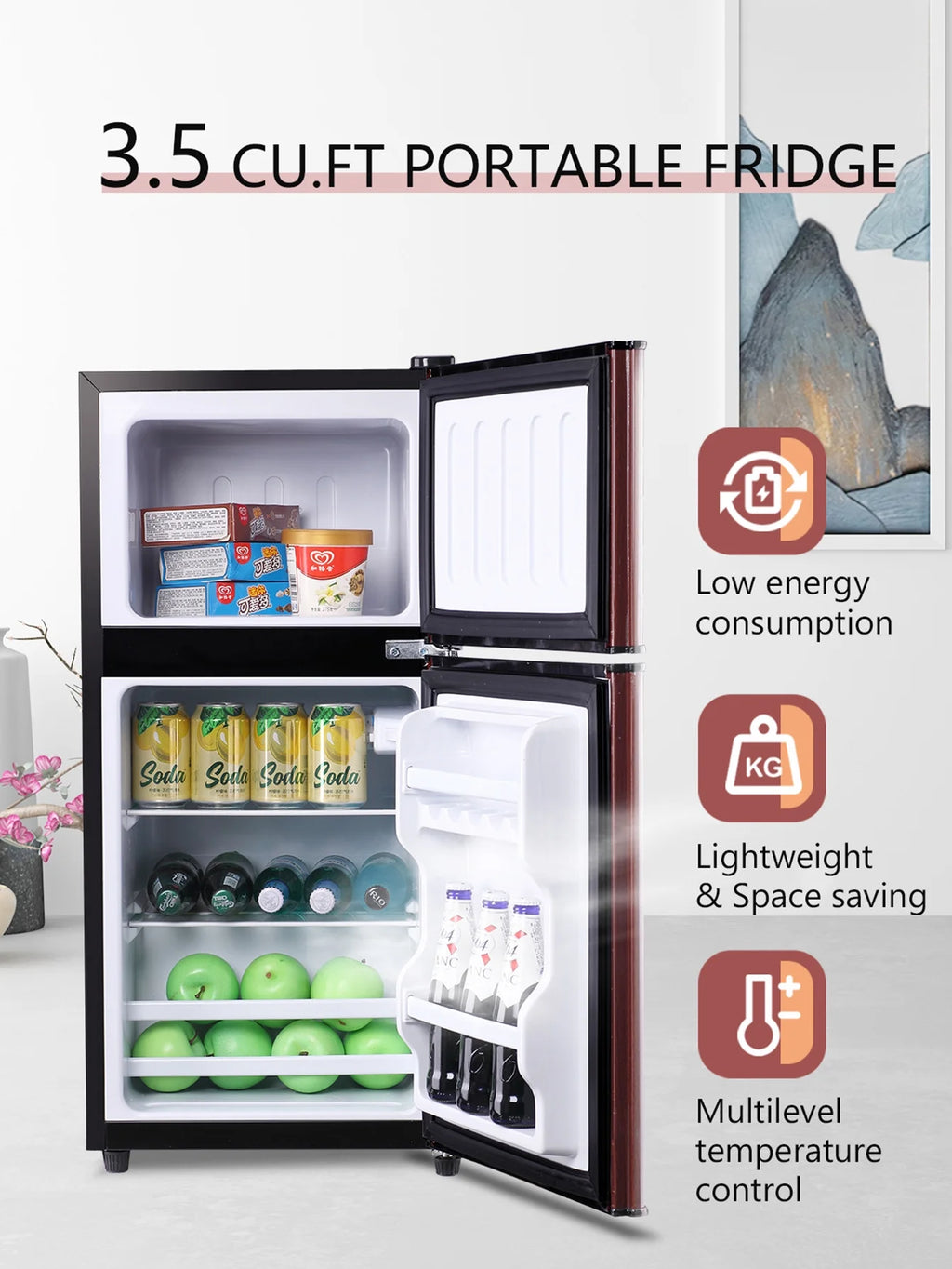 3.5 Cu.ft Mini Fridge with Freezer P588