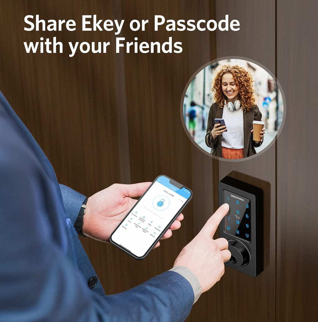 Keyless Entry Door Lock Smart Deadbolt with Bluetooth App Keypad C9158