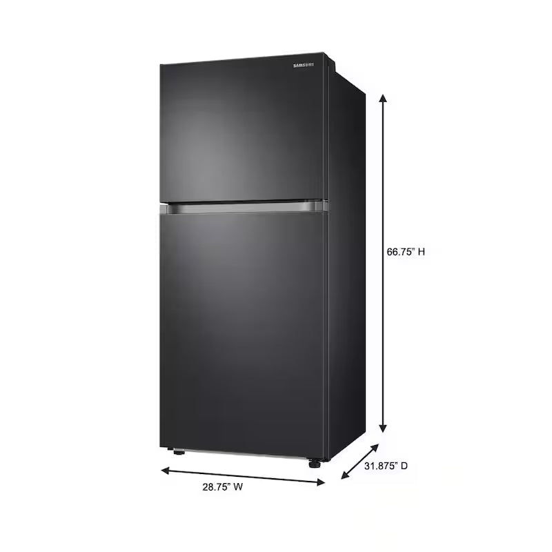 29 in. 17.6 cu. ft. Top Freezer Refrigerator with Ice Maker in Black Stainless Steel A5971