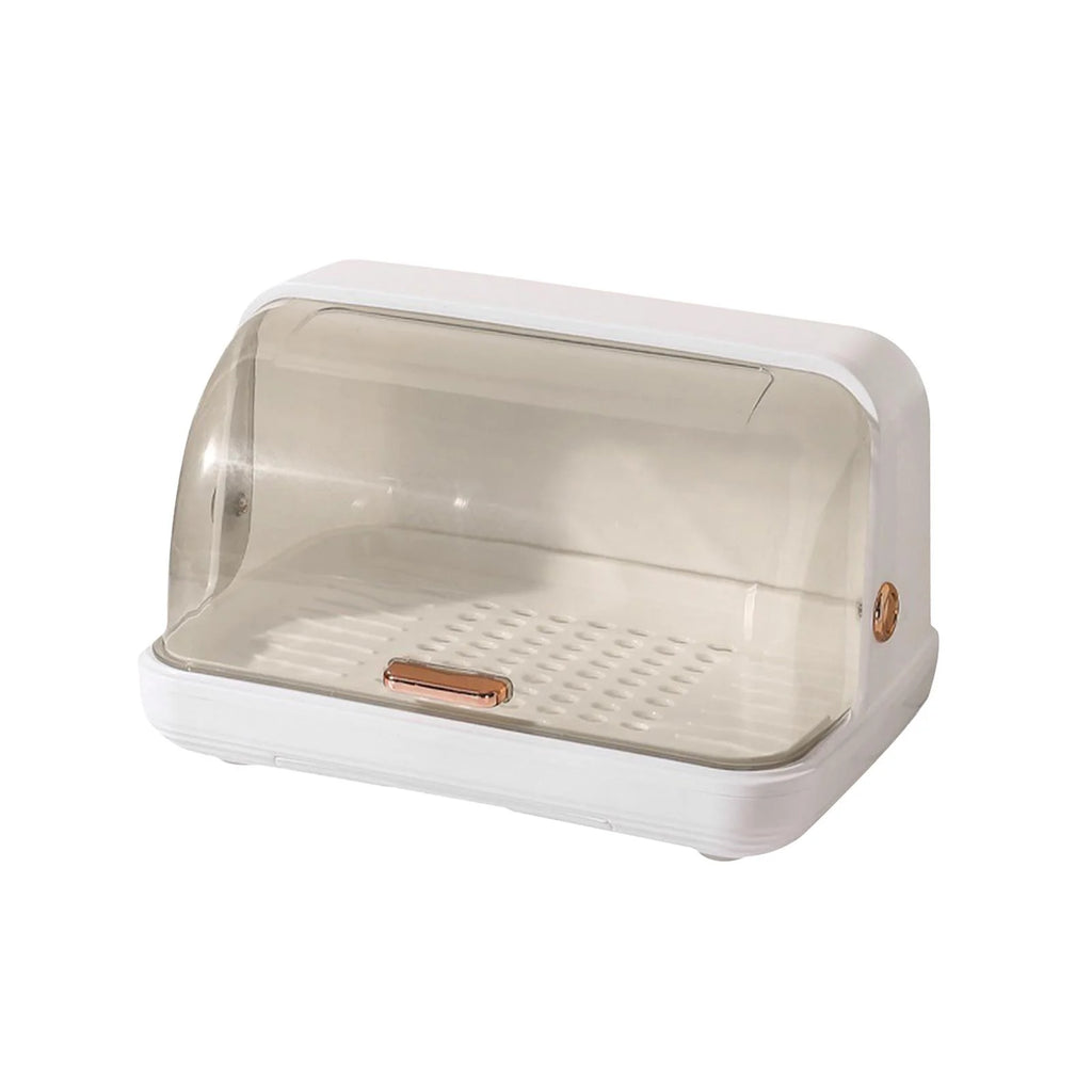 White Dustproof Baby Bottle Drying Rack with Drainer and Lid H37480