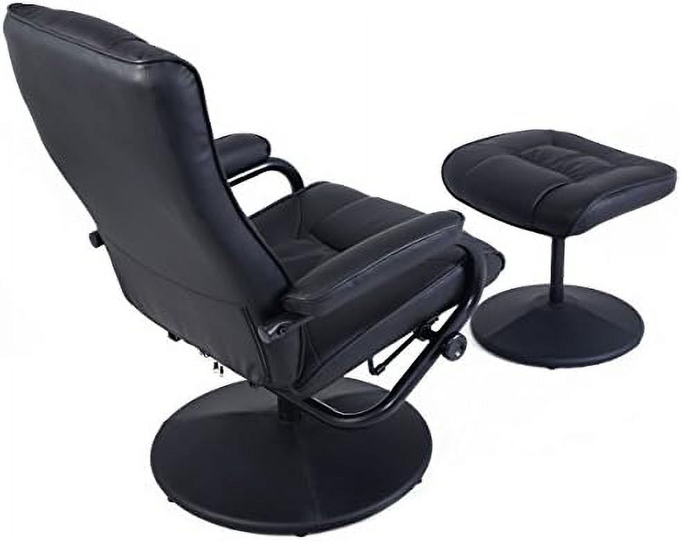 Gray PU Leather Recliner Chair with Ottoman S909400