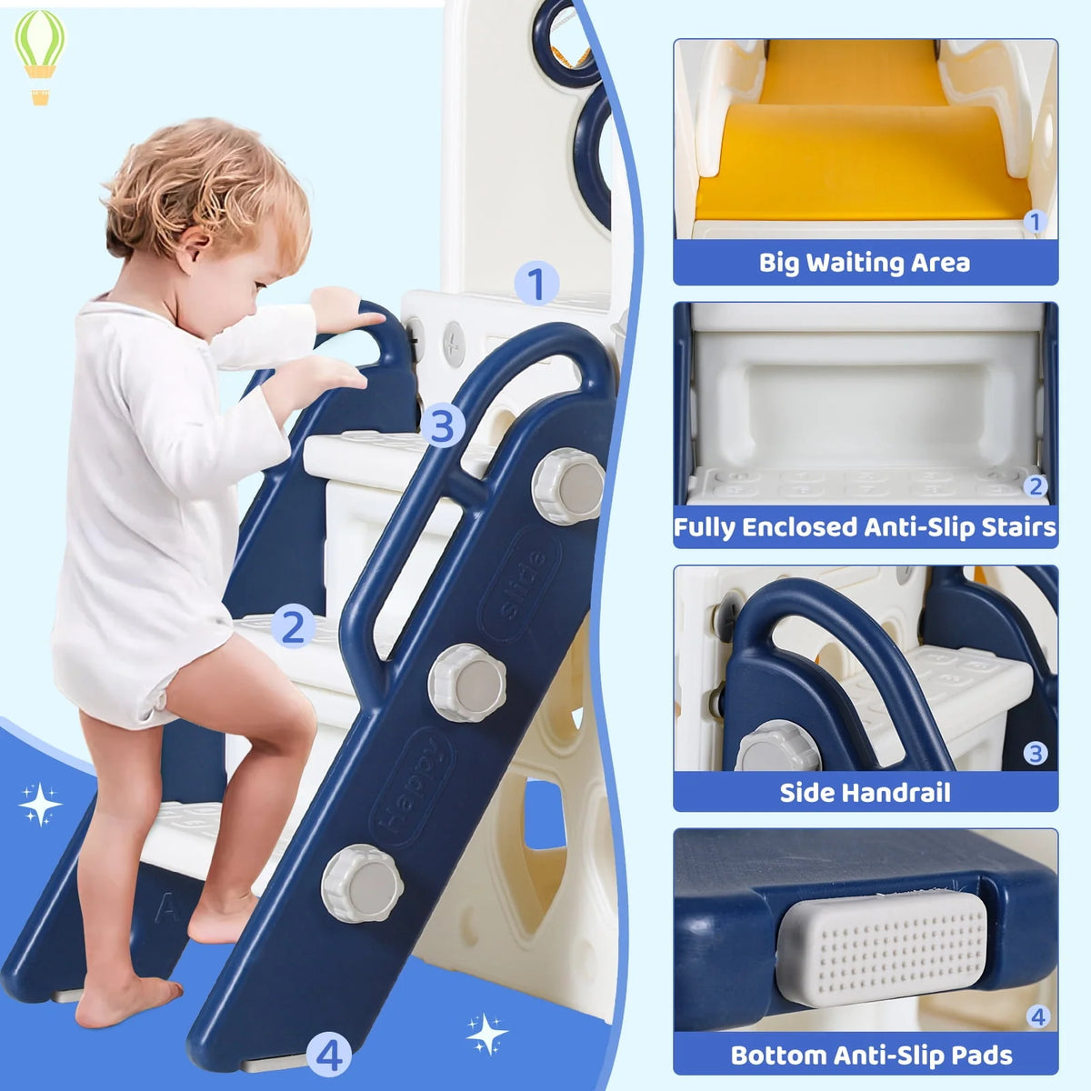 5 in 1 Toddler Swing and Slide Set A492