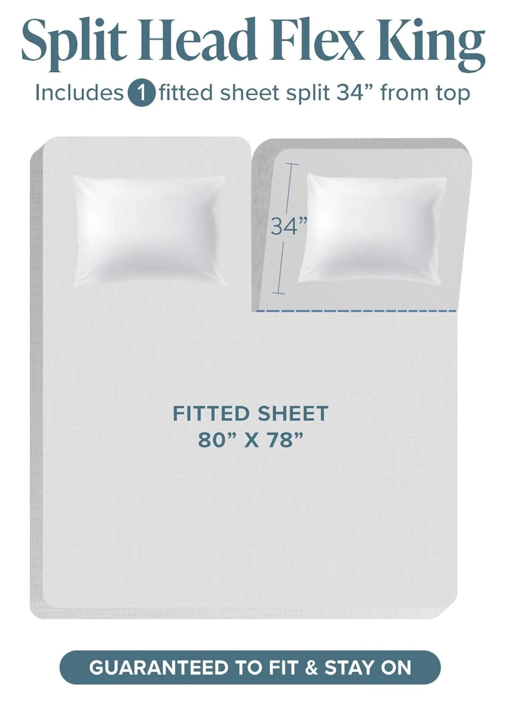 Split Head Flex King 4 Piece Microfiber Bed Sheet Set W96487
