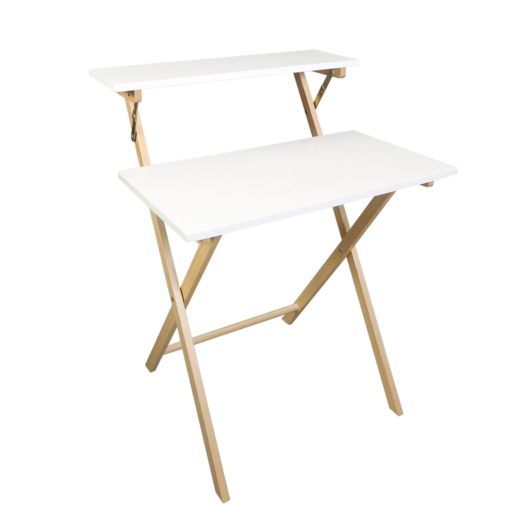Solid Wood 2-tier Folding Laptop Desk L361