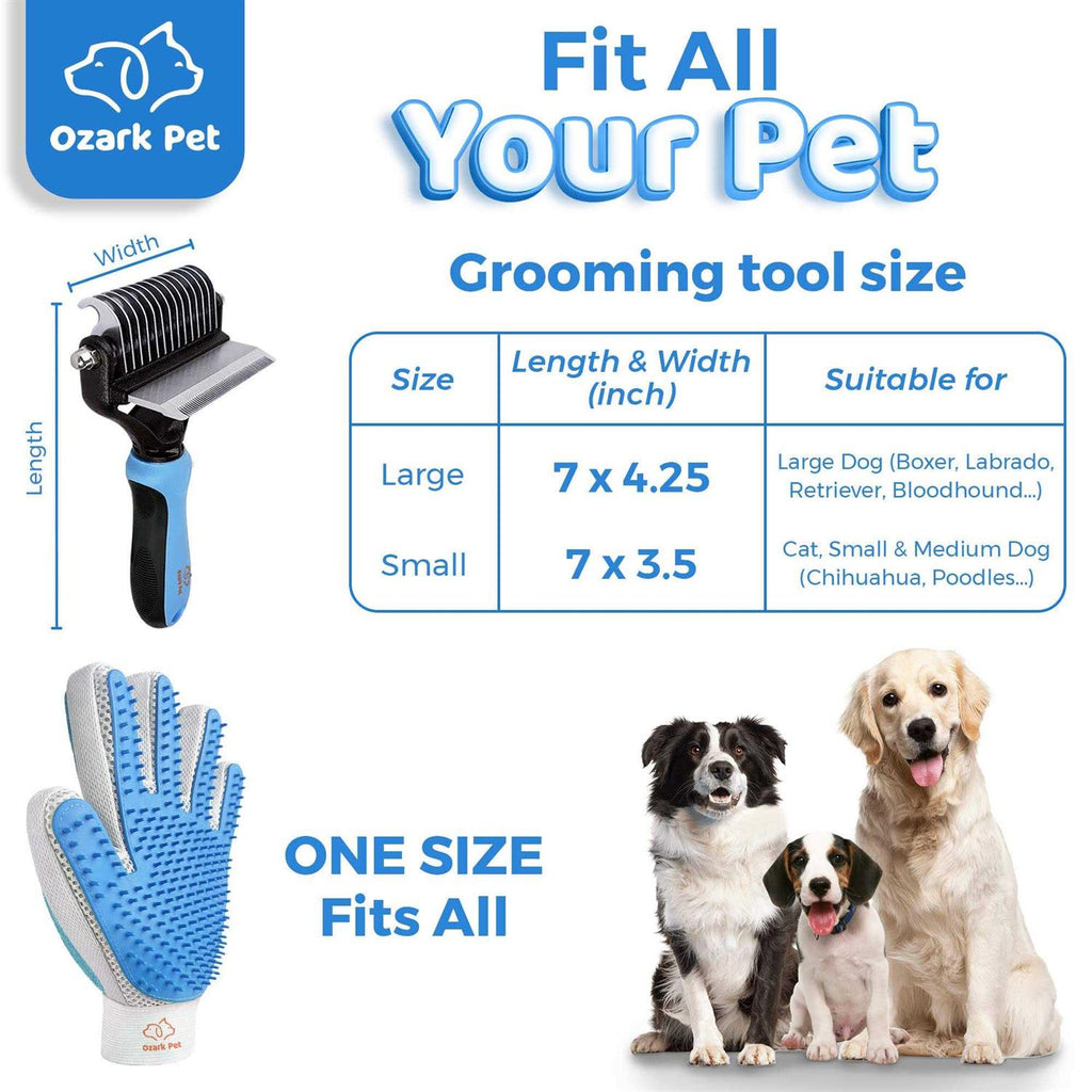 Dog and Cat Deshedding Brush and Shedding Glove A553