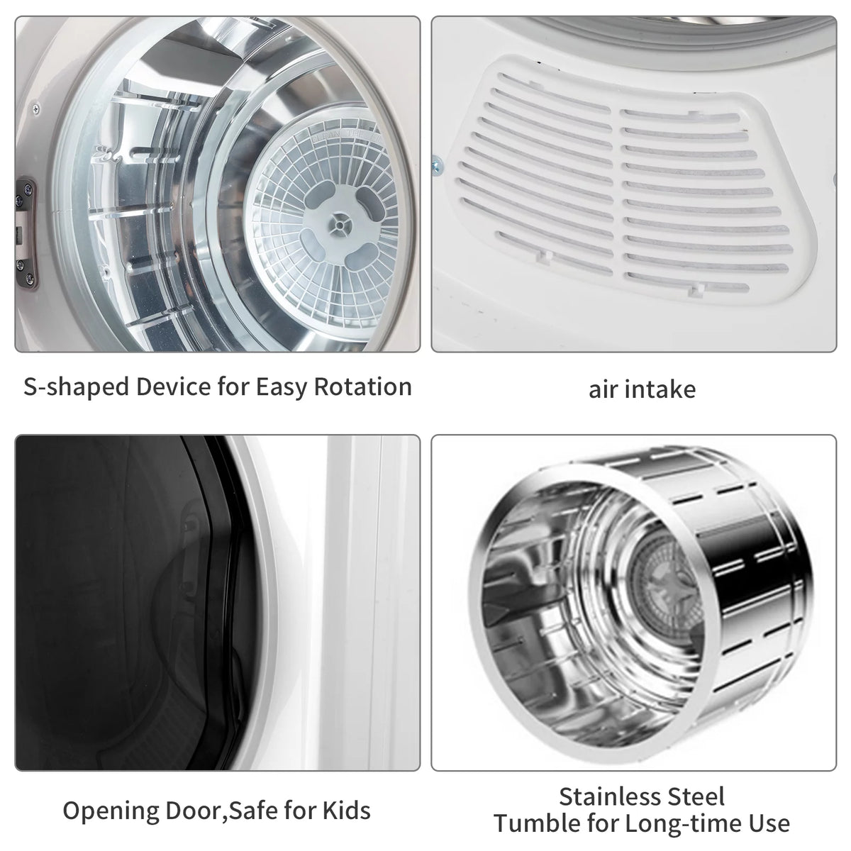 White 2.6 cu ft Compact Electric Dryer Q8636