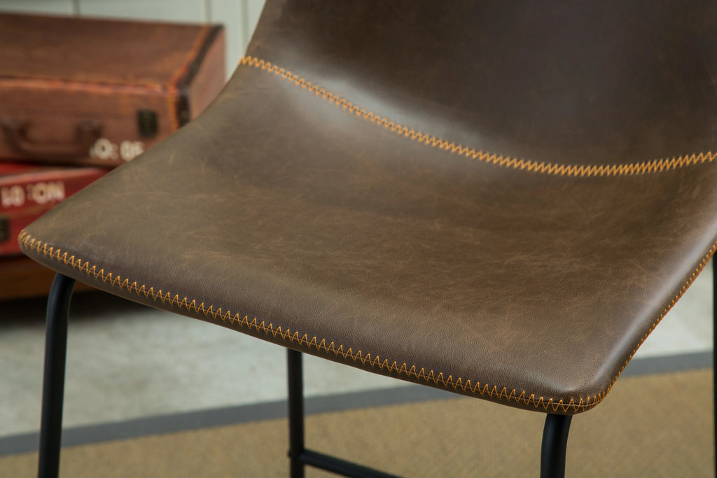 Antique Brown PU Leather Dining Chair Set of 2 Y524011