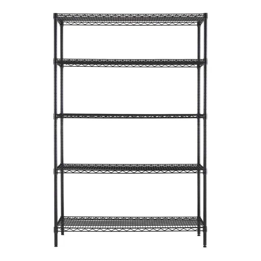 Steel 5-Tier Storage Shelf Unit Black A365