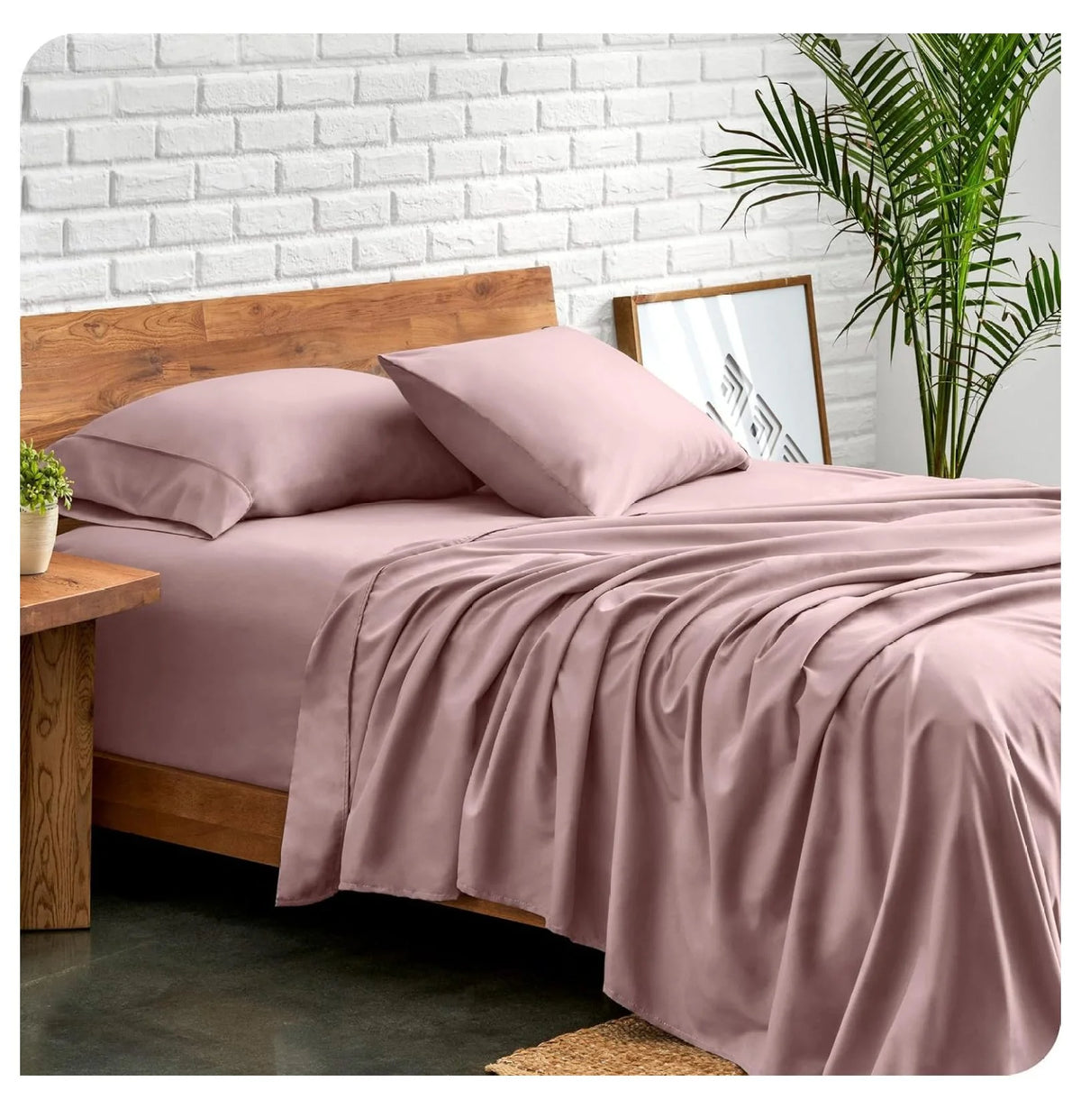 Split Head Flex King 4 Piece Microfiber Bed Sheet Set W96487