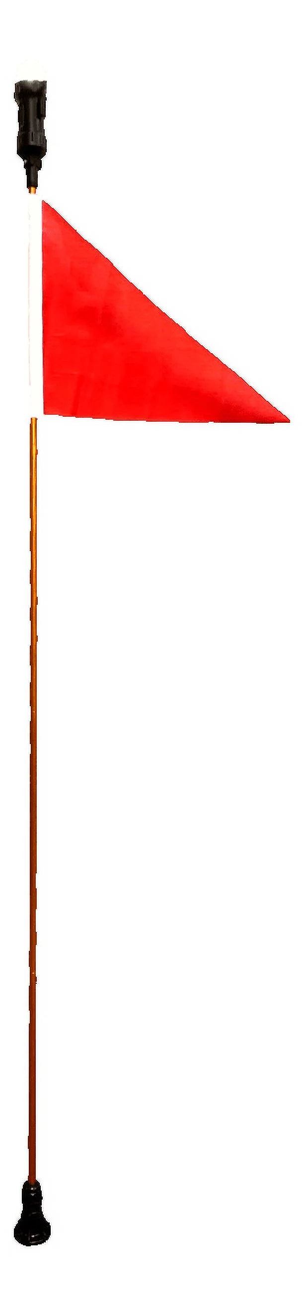 Red Triangle Flag Pole Socket Base Bronze Anodize Aluminum 5/16" Tube Foldable Pole with Light Y695
