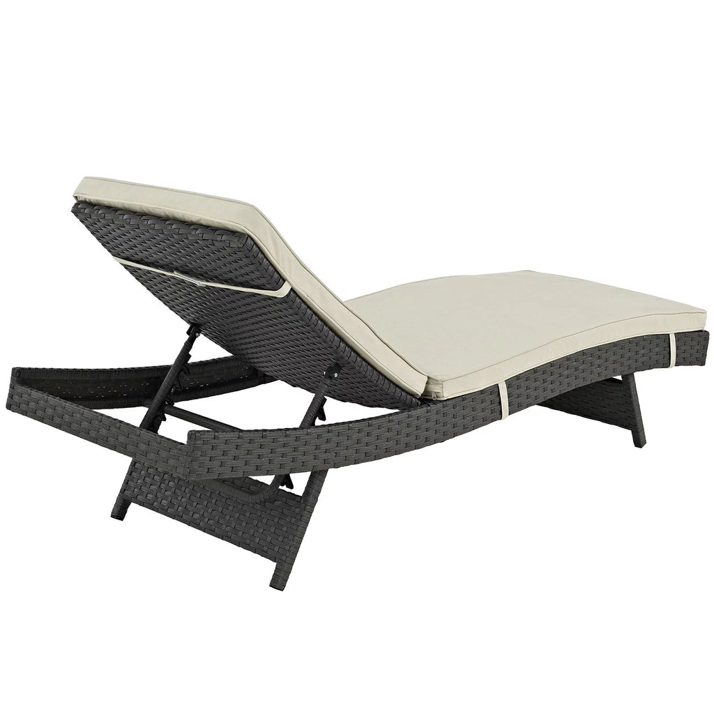 Antique Canvas Beige Outdoor Chaise Q396813