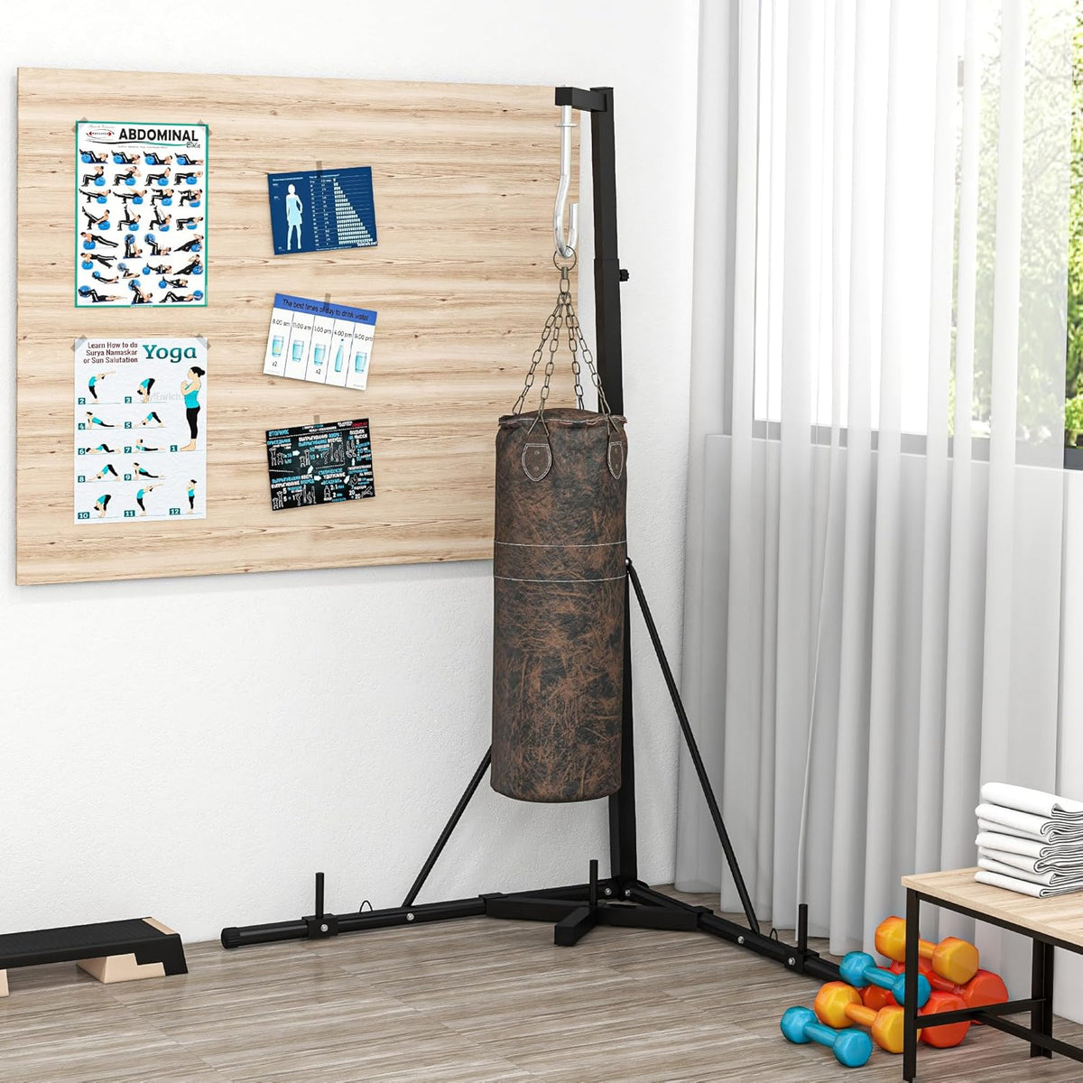 Height Adjustable Heavy Bag Stand with Weighted Base C9449