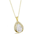 Lab-made Pear Cut Pendant in 14K Yellow Gold U367